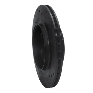 Saab 9-5 Brake Rotor (1) - Rear Left - R1 Concepts - Drilled & Slotted - Black - `02-`10